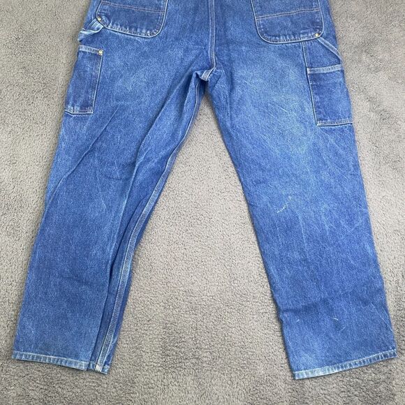 Carhartt Double Knee Jeans 40x30 B07 DNM Logger Carpenter Suspender Buttons Blue - Picture 11 of 11
